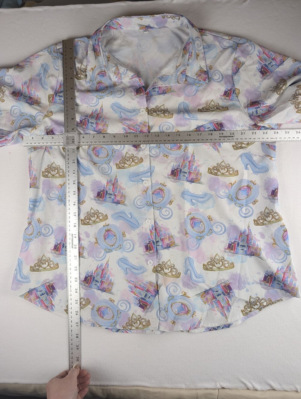 Cinderella Castle Glass Slipper Carriage Button Down Shirt Mens 2XL Watercolor - Picture 5 of 5